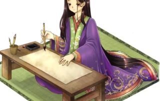 Momoiro hat für das neue Buch von japanischlernen.at eine wunderschöne Geisha aus ihren Stiften gezaubert.