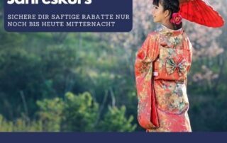 Hier kommt deine letzte Chance um bei dem Jahreskurs dabei zu sein und mit dem Japanisch lernen zu beginnen.