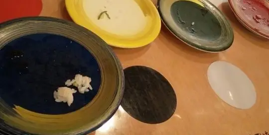 In Japan kannst du bei dem japanischen Essen Runnin Sushi aus verschiedene Arten von Tellern wählen.