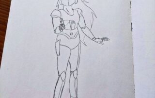 Der Anime Saber Rider hat auch im Inktober einen Platz bekommen.