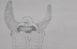 Der Anime One Piece wurde in den letzten Jahren ziemlich bekannt und wird auch öfters bei dem Inktober verwendet.