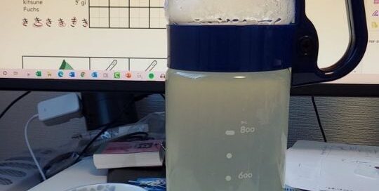 Manuela Ito-Loidl's Tag beginnt mit einer leckeren Kanne voller Yuzu-Tee mit Yuzu-Früchten aus dem Garten.