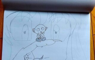 Auch der Anime Inuyasha wurde im Inktober von Manuela Ito-Loidl zu Papier gebracht.