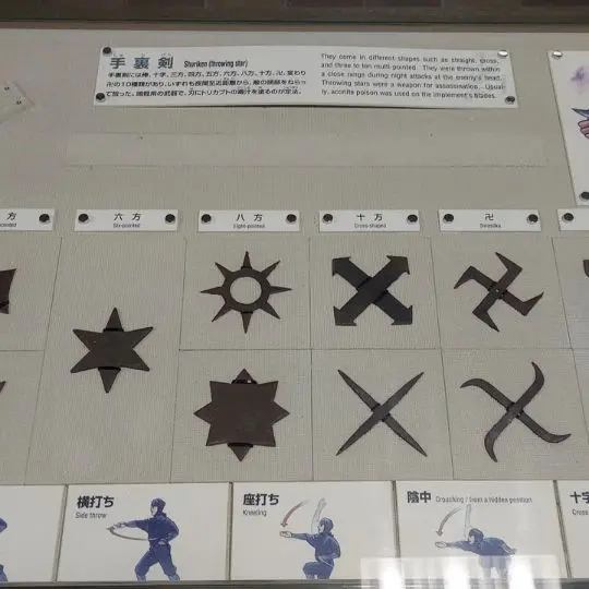 Ninja Werkzeuge und Waffen in der Ninja Stadt Iga.