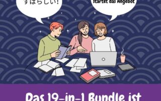 Das 19-teilige Bundle zum Japanisch lernen ist wieder da - vollgepackt mit Grammatik, Vokabeln, lesen, Kanji und noch vielen mehr.