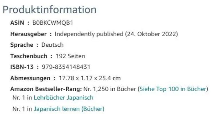 Japanische Grammatik und Vokabeln für Anfänger hat den ersten Platz bei Amazon ergattert.