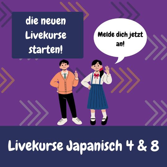 Diesen Donnerstag, den 6.10., beginnen die neuen Livekurse Japanisch 4 und Japanisch 8 mit Conny Sensei!