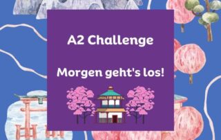 Sei mit dabei und bringe in 14 Tagen dein Japanisch auf Vordermann! Im Anschluss startet dann auch erstmalig unser A2 Jahreskurs. Du hast heute noch die Chance dich anzumelden!