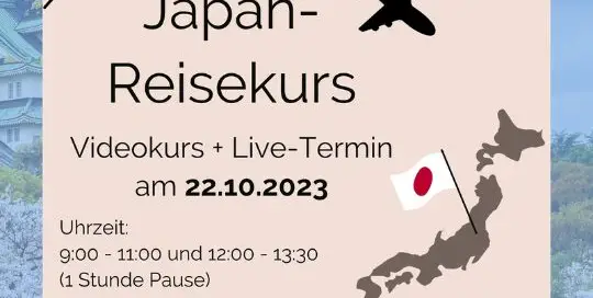 Dieser Reisekurs besteht aus dem Videokurs "13 Tage Reisevorbereitung" und einem 3 1/2-stündigen Live-Termin, in dem du alle deine Fragen stellen kannst und weitere Insider-Infos bekommst.