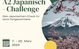 Dein Japanisch-Check: 2 Wochen durchleuchte ich dein Japanisch auf alle wichtigen Punkte der japanischen Sprache (ca. A1 Niveau). Es sitzt noch nicht alles? Das holen wir gemeinsam nach!