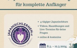 Ich möchte dich hiermit herzlich einladen, gemeinsam mit mir und meinem Team vom 8.5. - 12.5.2024 kostenlos 4 Tage Japanisch zu lernen. Du hast Interesse?