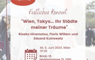 Risako Hiramatsu hält wieder ein festlichen Konzert in Wien - diesmal geht es um das Thema "Wien, Tokyo ... Ihr Städte meiner Träume".