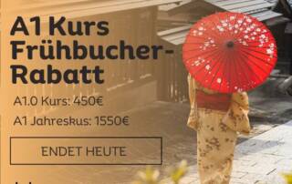 Heute endet auch schon wieder unser Frühbucher-Angebot. Du hast heute noch die Chance, dir deinen Wunschkurs mit Rabatt zu holen!