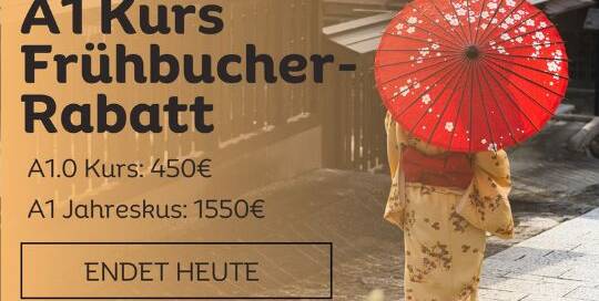 Heute endet auch schon wieder unser Frühbucher-Angebot. Du hast heute noch die Chance, dir deinen Wunschkurs mit Rabatt zu holen!