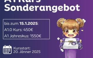 Mein Sonderangebot für dich: Am 20.1. startet der neue A1 Jahreskurs mit Elli Sensei.