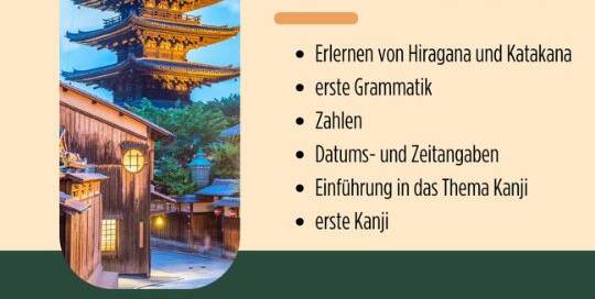 Du suchst nach einem passenden Einstieg ins Japanischlernen? Dann sei mit dabei beim neuen online Live-Kurs Japanisch 1 Kurs mit Conny-sensei!