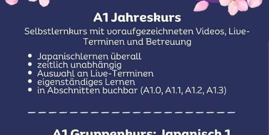 Welcher Japanischkurs passt zu dir? Finden wir es heraus! Für Anfänger:innen haben wir zwei Kursvarianten im Angebot: Unser A1 Jahreskurs-Programm und A1 Gruppenkurse.