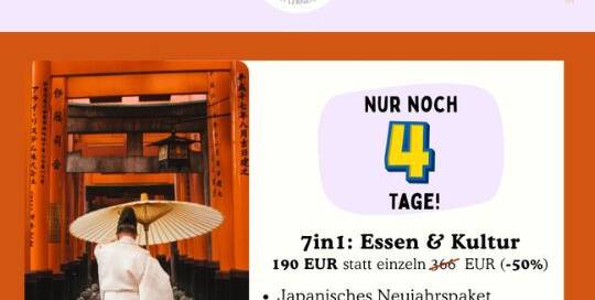 Du hast dich schon immer für japanische Kultur interessiert und möchtest dich auf deine Japanreise vorbereiten? Dann ist dieses Paket perfekt für dich!