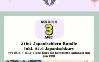 Du möchtest deine Kenntnisse über die japanische Sprache, Kultur und Kulinarik vertiefen? Du willst endlich mit der japanischen Sprache durchstarten? Dann ist dieses Bundle das Richtige für dich!