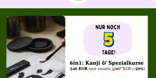 Du willst endlich mit dem Kanjilernen durchstarten oder dir neue Schriftzeichnen aneignen und dabei auch noch etwas über die Kultur lernen? Dann ist dieses Paket genau das richtig für dich!