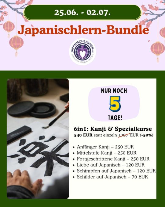 Du willst endlich mit dem Kanjilernen durchstarten oder dir neue Schriftzeichnen aneignen und dabei auch noch etwas über die Kultur lernen? Dann ist dieses Paket genau das richtig für dich!