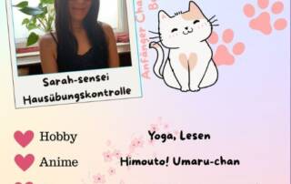 Die Anfänger Challenge startet bald und deshalb stellen wir dir alle Betreuerinnen und Sensei vor! Heute am Start: Sarah-sensei!