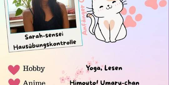 Die Anfänger Challenge startet bald und deshalb stellen wir dir alle Betreuerinnen und Sensei vor! Heute am Start: Sarah-sensei!