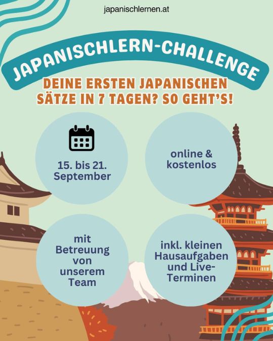 Japanisch lernen mit der Challenge von japanischlernen.at und los gehts!
