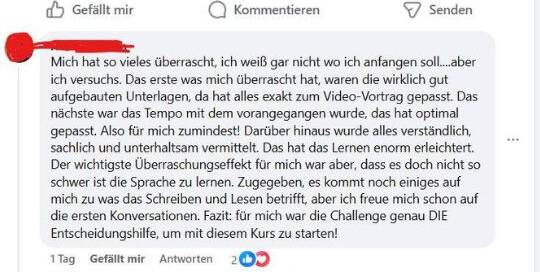 Ein paar Kundenstimmen zu dem Anfängerkurs - ich bin sehr dankbar, für euer Feedback. Danke!