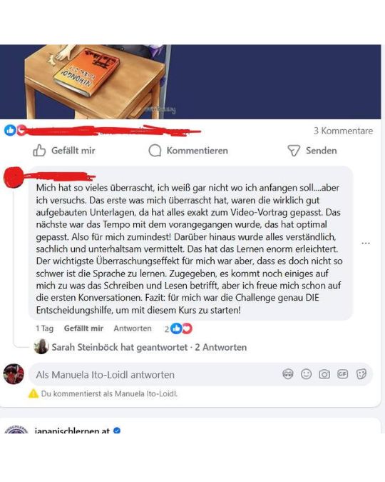 Ein paar Kundenstimmen zu dem Anfängerkurs - ich bin sehr dankbar, für euer Feedback. Danke!