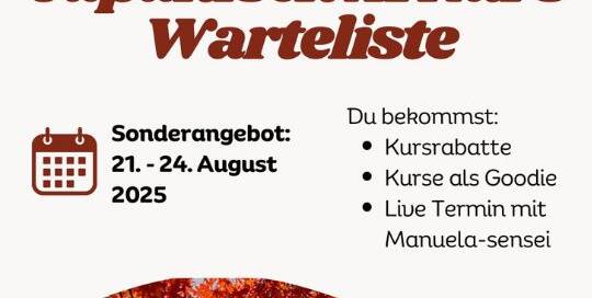 Nicht mehr lange, dann ist der Sommer schon wieder vorbei und unsere neuen Kurse starten! Nutze jetzt die Chance dich vor allen anderen anzumelden und dir deinen Platz zu sichern - am 29. September startet unser neuer A1 Kurs für absolute Anfänger! Hier kannst du dich in die Warteliste eintragen: https://japanischlernen.at/dein-japanischlernjahr.../ Außerdem erwartet dich vom 15. bis 21. September 2025 ein Einblick in unser Japanischlernprogramm. Lerne gemeinsam mit mir, Manuela Ito-Loidl, Japanischlehrerin seit über 13 Jahren, und meinem Team, wie die japanische Sprache funktioniert. Egal, wo du wohnst und zeitlich flexibel – und kostenlos. Hier geht's zur Anmeldung: https://japanischlernen.at/starter-japanisch/ Wenn du weitere Fragen hast, melde dich gerne bei uns per E-Mail: info@japanischlernen.at