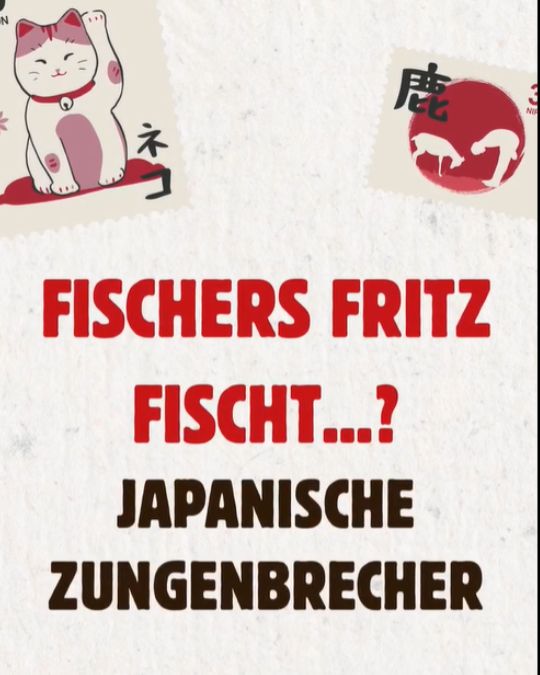 Elli-sensei stellt dir ein paar der bekanntesten japanischen Zungenbrecher vor. Sprich gleich nach - jeder Zungenbrecher wird einmal langsam, normal und dann schnell ausgesprochen.