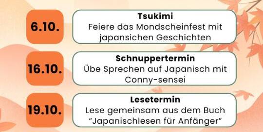 Japanischlernen im Oktober - unsere Angebote für diesen Monat auf einem Blick!