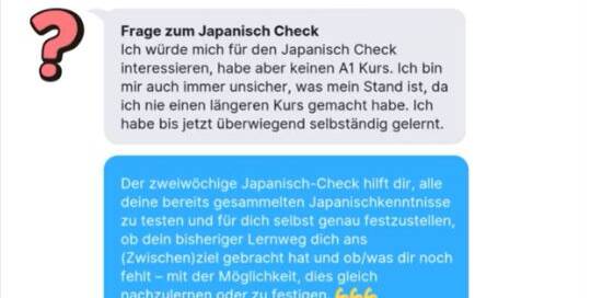 Vor kurzem erhielt ich eine Frage zum 'Japanisch-Check' und gab natürlich gleich eine Antwort darauf.