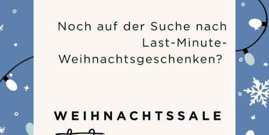 Bist du noch auf der Suche nach Last-Minute-Weihnachtsgeschenken? Dann aufgepasst - hier ist für jeden etwas dabei!