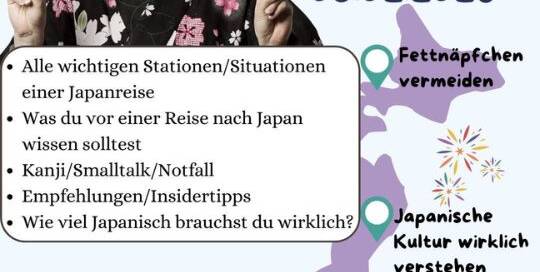 Am 08.02. von 9:30 bis 11:30 weiht dich Manu-sensei ein, wie du deine Japanreise auf's nächste Level bringen kannst, besonders wenn du Japan nicht wie der normale Durchschnittstourist erleben und verstehen willst.