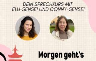 Auf Japanisch sprechen? So schaffst du es! Sei mit dabei beim neuen "Japanisch im Alltag"-Kurs mit Conny-sensei und Elli-sensei.
