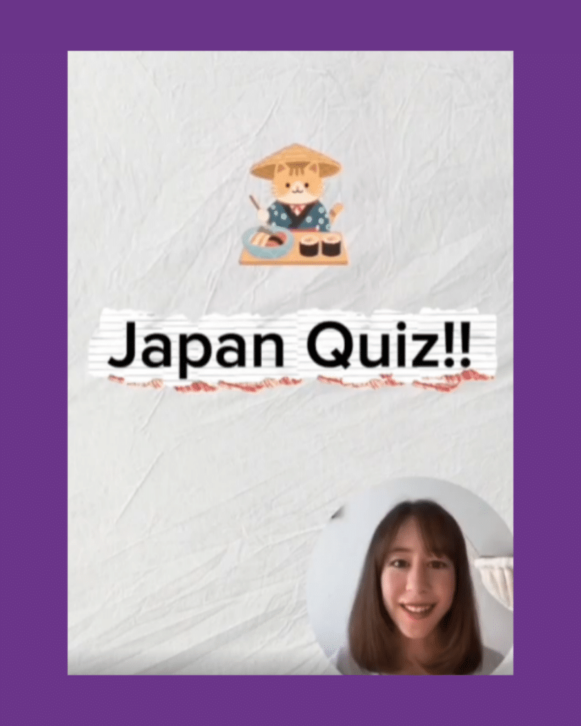 Teste mit Elli-sensei dein Japan(isch)wissen! Wieviele der Fragen hast du richtig beantwortet? Mehr zur japanischen Sprache und zur japanischen Kultur gibt's in unserem kostenlosen Schnupperkurs für Anfänger:innen: www.japanischlernen.at/starter-japanisch
